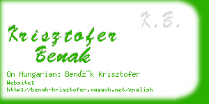 krisztofer benak business card